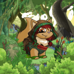 Tuxrador v.2 || NP only, 300k, Desert or Archer || Wocky Archer Cape and Wig, Wocky Archer Bow and Arrows, Wocky Archer Dress, Mysterious Forest Clearing Background, Shrubbery, Jungle Cliff, Fingerless Asparagus Gloves, Illusens Laced Slippers