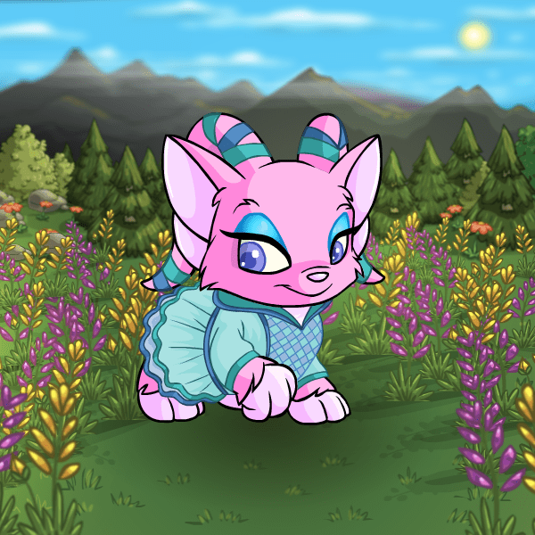 Courtyard Stroll Dress to Impress Preview customized Neopets' clothing and wearables